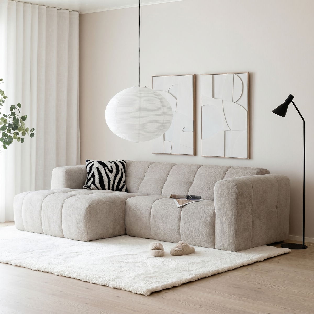 Veke Pilvi divaanisohva vasen beige Garnet aluminium